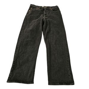 Levis Jeans Womens 29 Black Ribcage Straight Ankle Button Fly High-Rise Boho Y2K